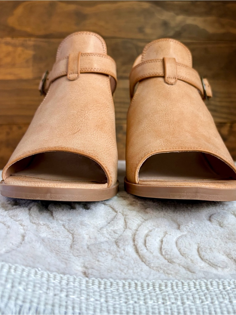 Frye and Co Sandals Gaia Tan Ankle Women Sz 10 Strap Block Heel Neutral Boho EUC - Picture 6 of 13